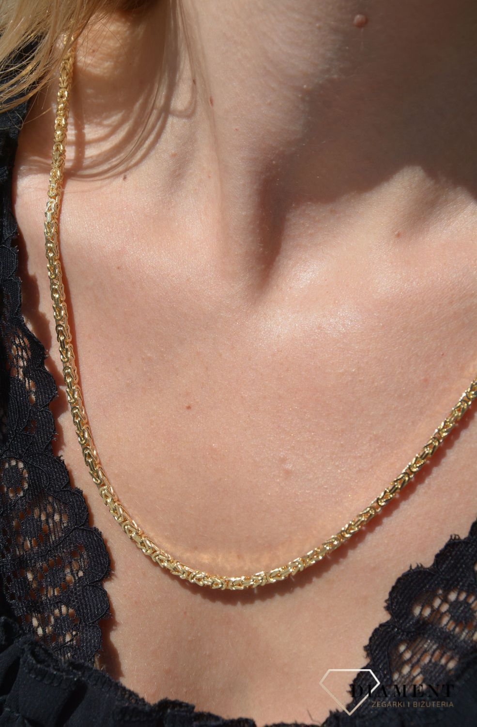 Złoty łańcuszek 585 królewski (bizantina) 1380-070 (1).jpg